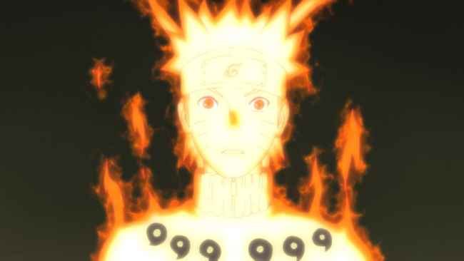 Naruto despertando o Modo de Chakra da Kurama pela primeira vez
